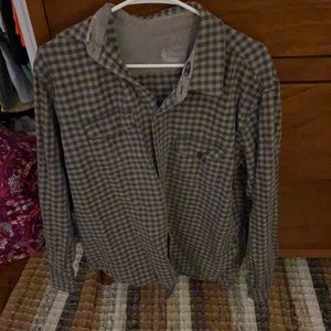 plaid flannel with pockets size large